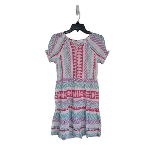 GOA Kids Beachwear by Japna Multicolor Geometric Beach Cover-Up Dress - Picture 1 of 6